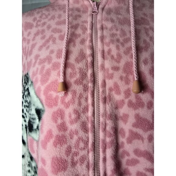 Vintage Y2K Classic Editions Shepra Lined Pink Snow Tiger Print Zip Jacket-SMALL - Picture 4 of 16